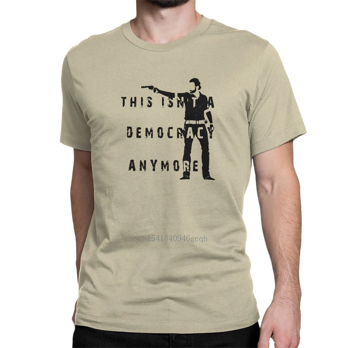 

Novelty Rick GrimesThe Walking Dead T-Shirts for Men Crewneck Cotton T Shirt Kill Comic Tees Graphic Printed Clothing