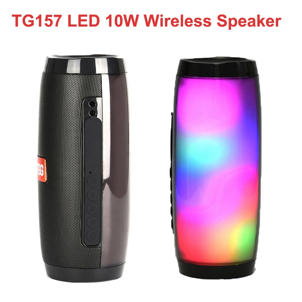 Беспроводная Bluetooth-Колонка TG157, портативная стереозвуковая панель 10 Вт, сабвуфер Hi-Fi с поддержкой TF-карты, U-диска, Aux-входа, FM-радио
