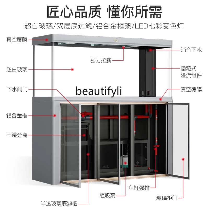Дуговый аквариум для гостиной нижний фильтр горячий гибкий ультра-белый