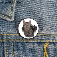 daryl dixon cat printed pin custom funny brooches shirt lapel bag cute badge cartoon enamel pins for lover girl friends