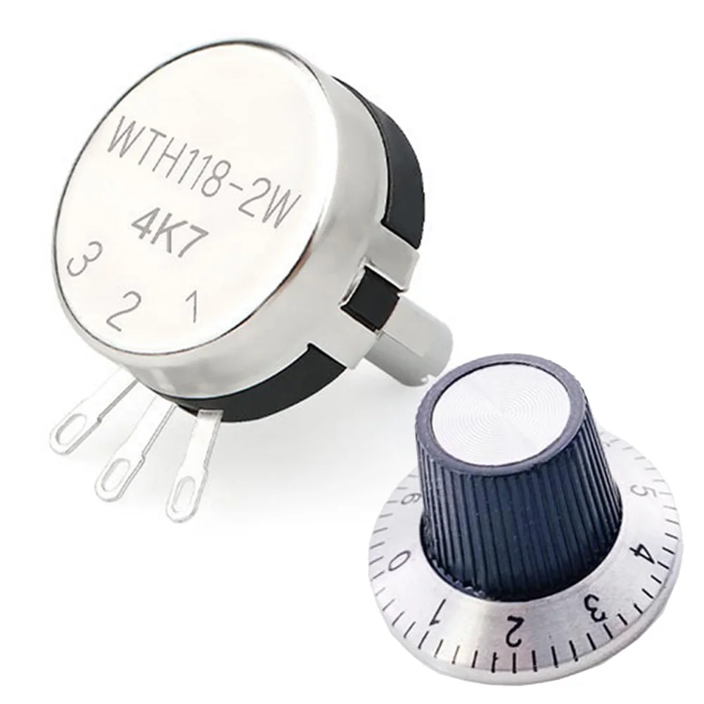 

Carbon Potentiometer Digital Knob Cap Set WTH118 2W 10K Ohm Round Shaft Carbon Rotary Taper Motor Speed Electrical Devices