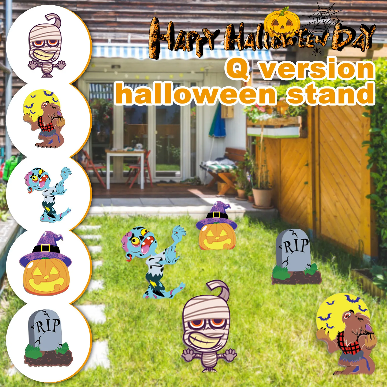 

Halloween Creative DIY Stand Halloween Garden Courtyard Plastic Cardboard Stand