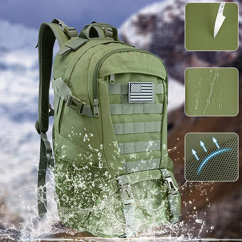 35L Tactical Backpack Waterproof Trekking Fishing Hunting Bag Hiking Day Pack Molle Military Rucksack Outdoor EDC Bags mochila images - 2