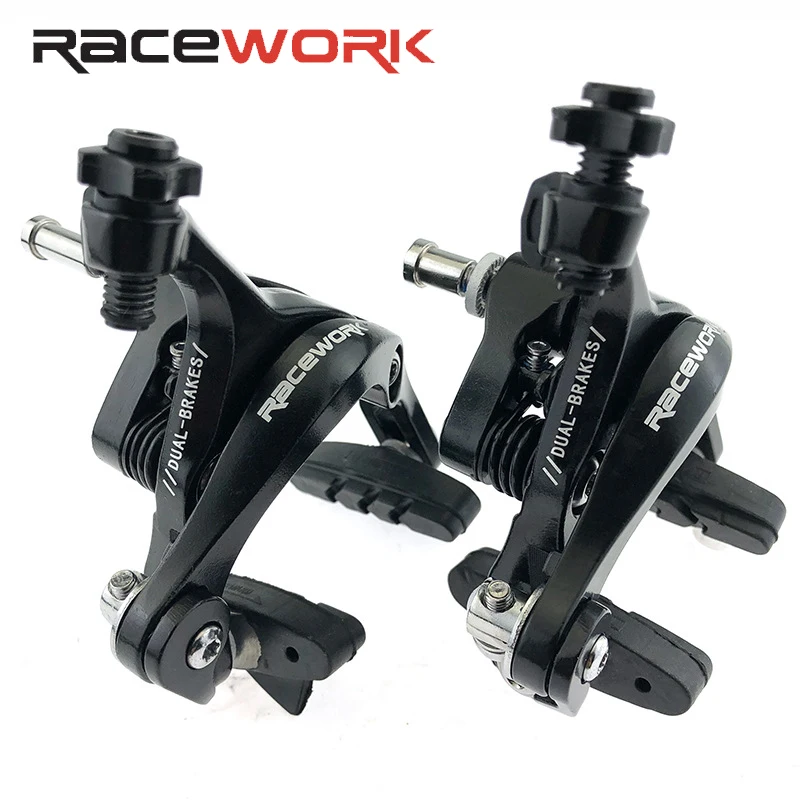 

RACEWORK Road Bike Mechanical Brake Double Pivot Caliper Racing Aluminum Side Pull C Type Caliper Front and Rear Bicycle Brake
