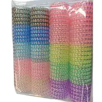 100Pcs AB Colorful Transparen  Scrunchie  Telephone Wire Elastic Hair Bands  Women Headwear  Accessories Random Color