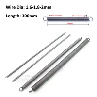 1pc dacia tension stretching spring with hook coil extension pullback toy spring steel furniture wire dia 1 6mm 2mm length 300mm