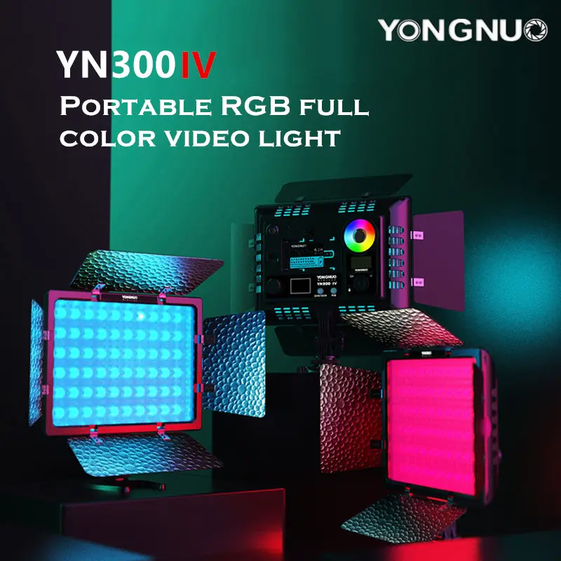 

YONGNUO YN300IV LED Video Light RGB 3200K-5600K Fill-in Lamp Remote Control Studio Photography Lighting For Makeup Vlog TikTok