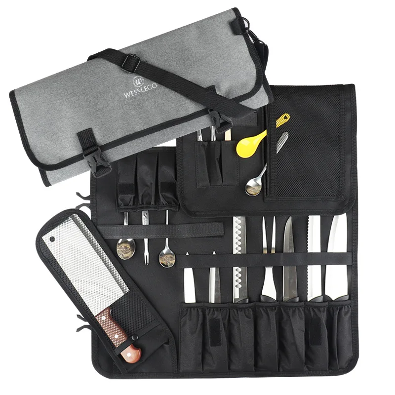 Waterproof Chef Knife Travel Bag Portable Durable Knife Storage Pockets Organizer Shoulder Bag Cooking Chef Knife Bag