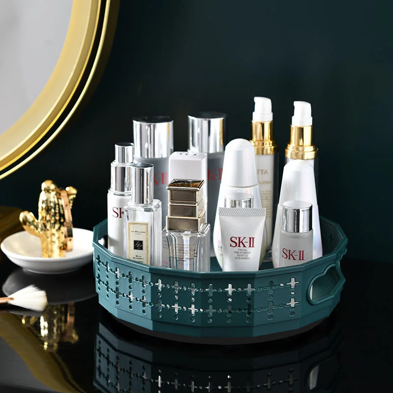 

Hollow Rotary Storage BoxHome Cabinet BathroomContainer For CosmeticsKitchen SeasoningPlastic Storage Container