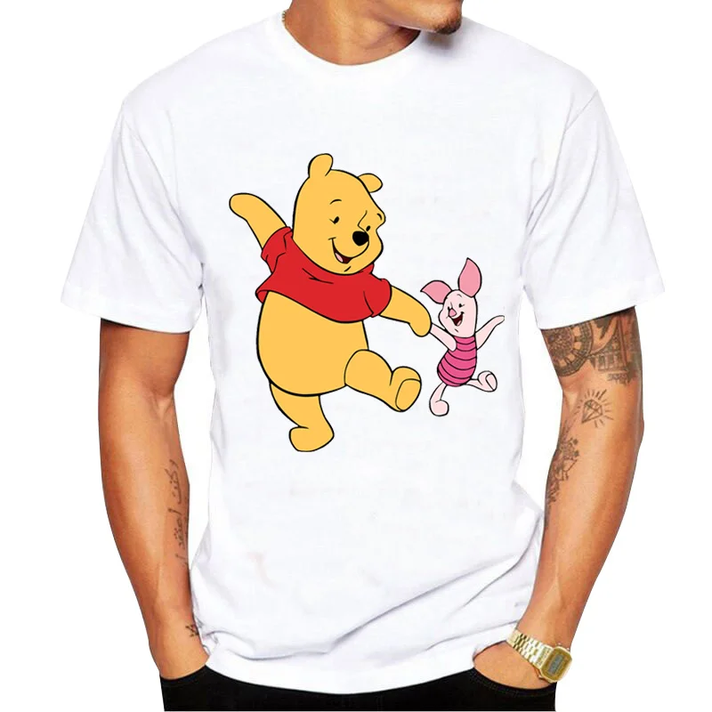 

Funny Winnie the Pooh and Friends T Shirt Men Tee Tops Tshirts Short Sleeved Fashion T-shirt