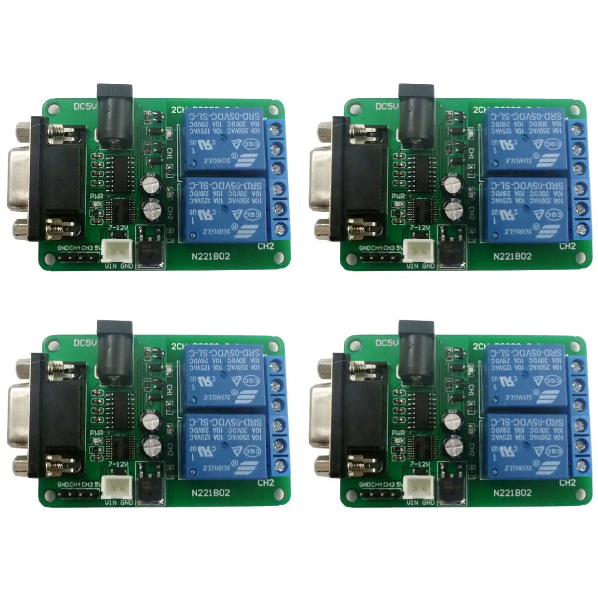 

Реле 2Ch DC5-12V RS232 DB9 COM USB PC UART COM Serial 9600kpbs 8 бит