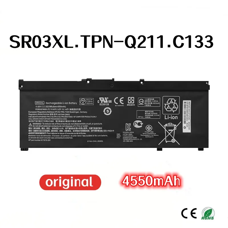 

100% original 4550mAh For HP SR03XL TPN-Q211 TPN-C133 laptop original battery