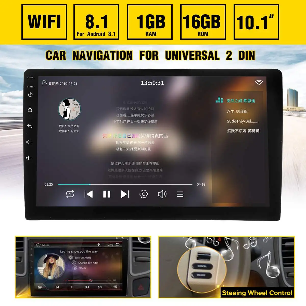 

Hcalory 2Din Car 10.1HD Autoradio Multimedia Player 2DIN Touch Screen Auto audio Car Stereo MP5 bluetooth USB TF FM Player 1+16G