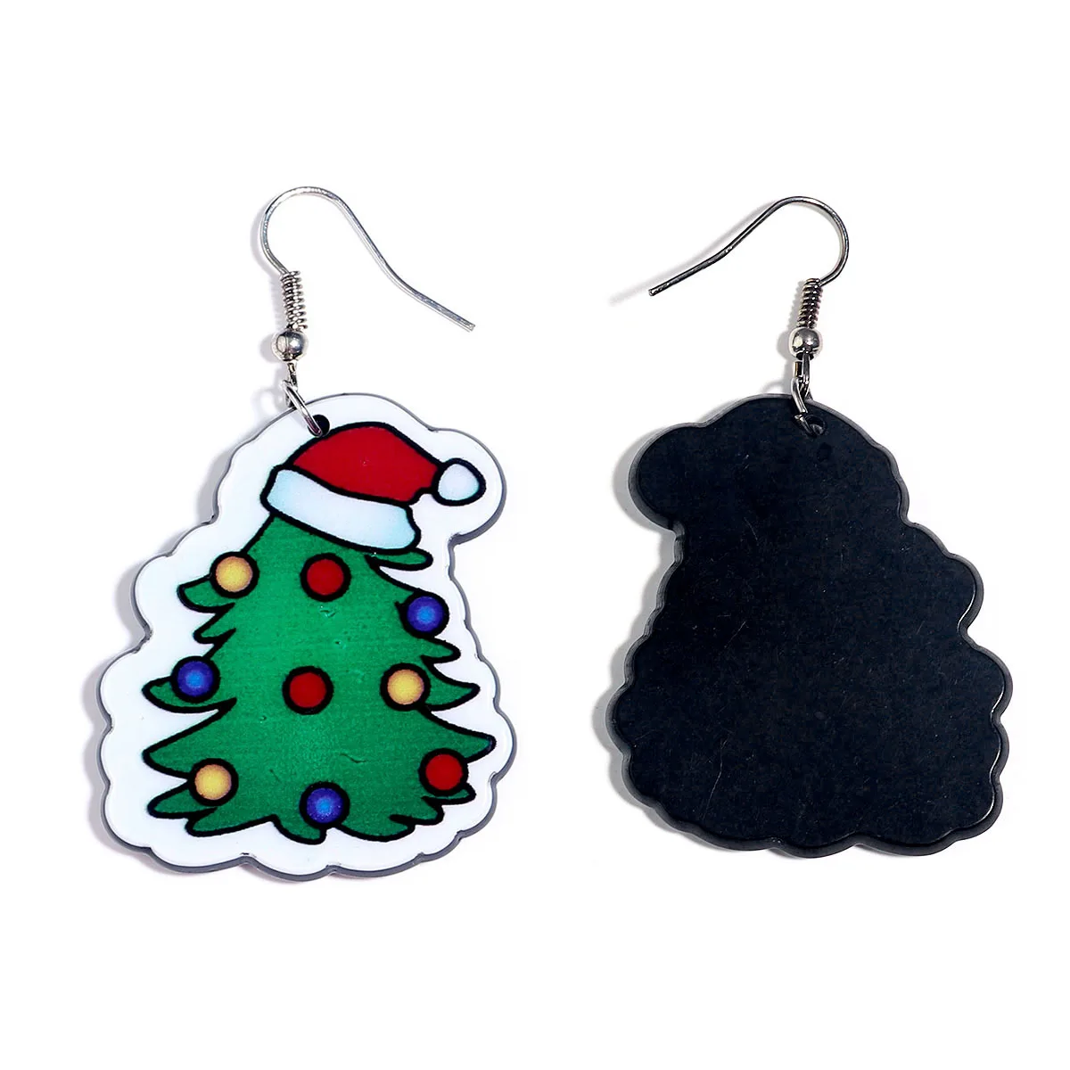 Пара рождественских серий акриловые серьги Лось Санта-Клаус в форме снеговика
