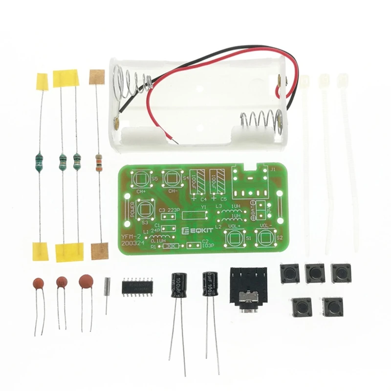

Wireless Stereo FM Radio Receiver Module PCB Soldering Practice Kit Welding DIY 76-108MHz DC 2.7V-3.3V