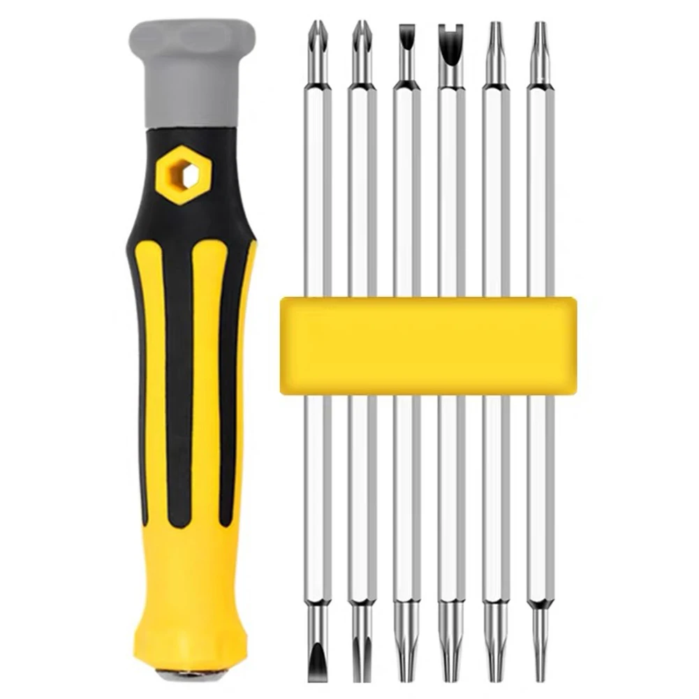 

6piece Set Tamper-Proof Magnetic Screwdriver Bit Hex Torx Screwdriver Head Flat Repair Precision Insulated Hand Tool Safety