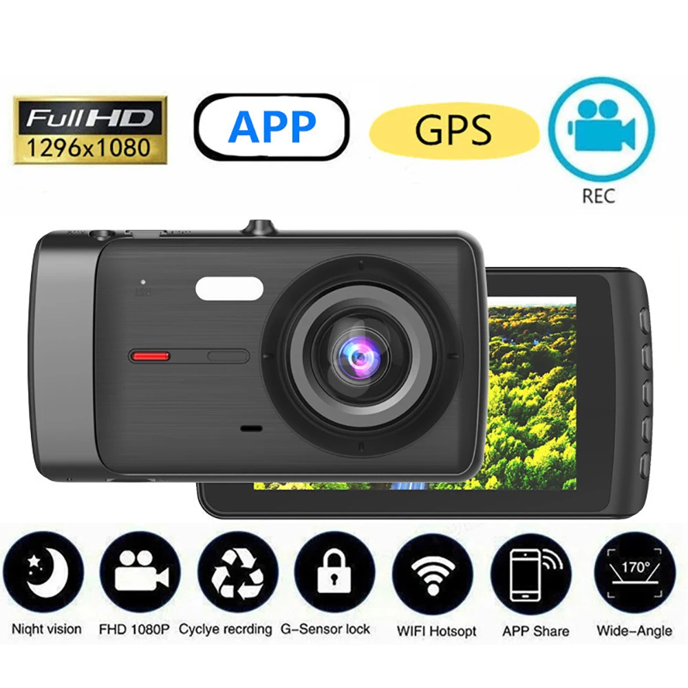 

Dash Cam Car DVR WiFi 4.0" Full HD 1080P Rear View Reversing Image Video Recorder Black Box Dashcam Auto Car Camera GPS Tracker