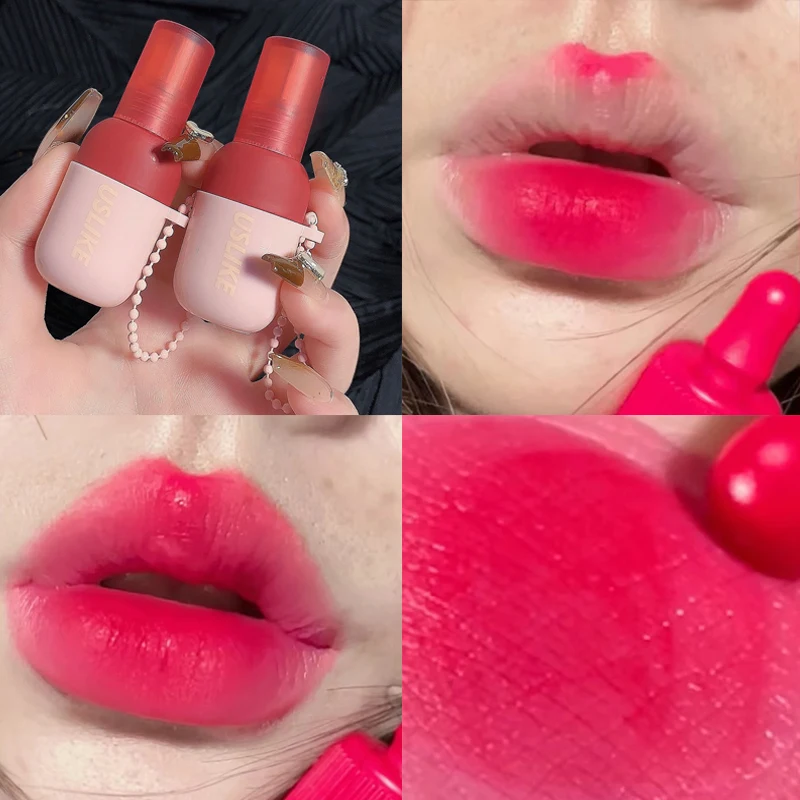 

6 Colors Velvet Matte Lipstick Waterproof Long Lasting Key Chain Cute Bottle Lip Gloss Non-Stick Cup Lip Tint Makeup Cosmetics
