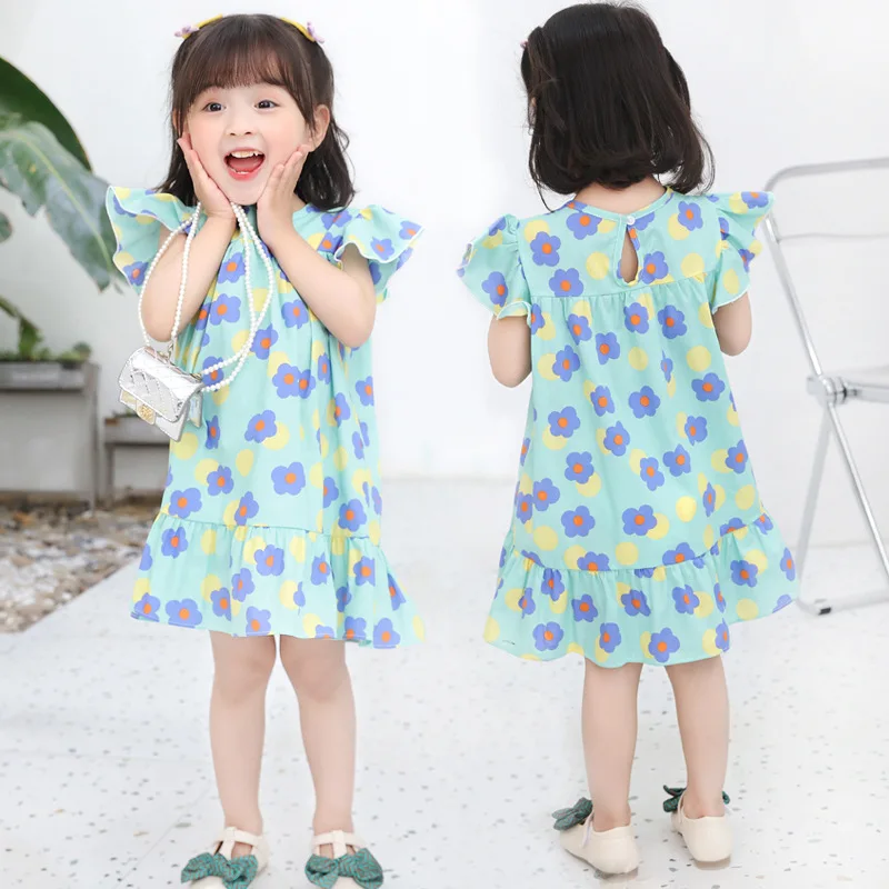 Платье для девочек Детская летняя одежда из 100% хлопка Детские вечерние платья