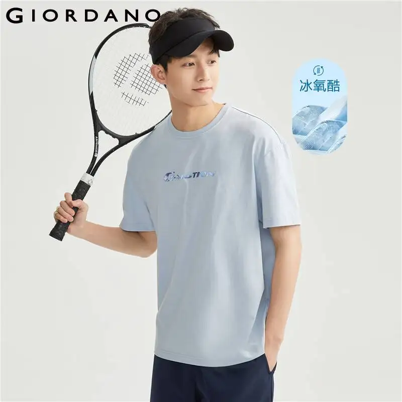 

GIORDANO Men T-Shirts High-Tech Cooling G-MOTION Gradient Print Tee Short Sleeve Crewneck Summer Fashion Casual Tshirts 01023429