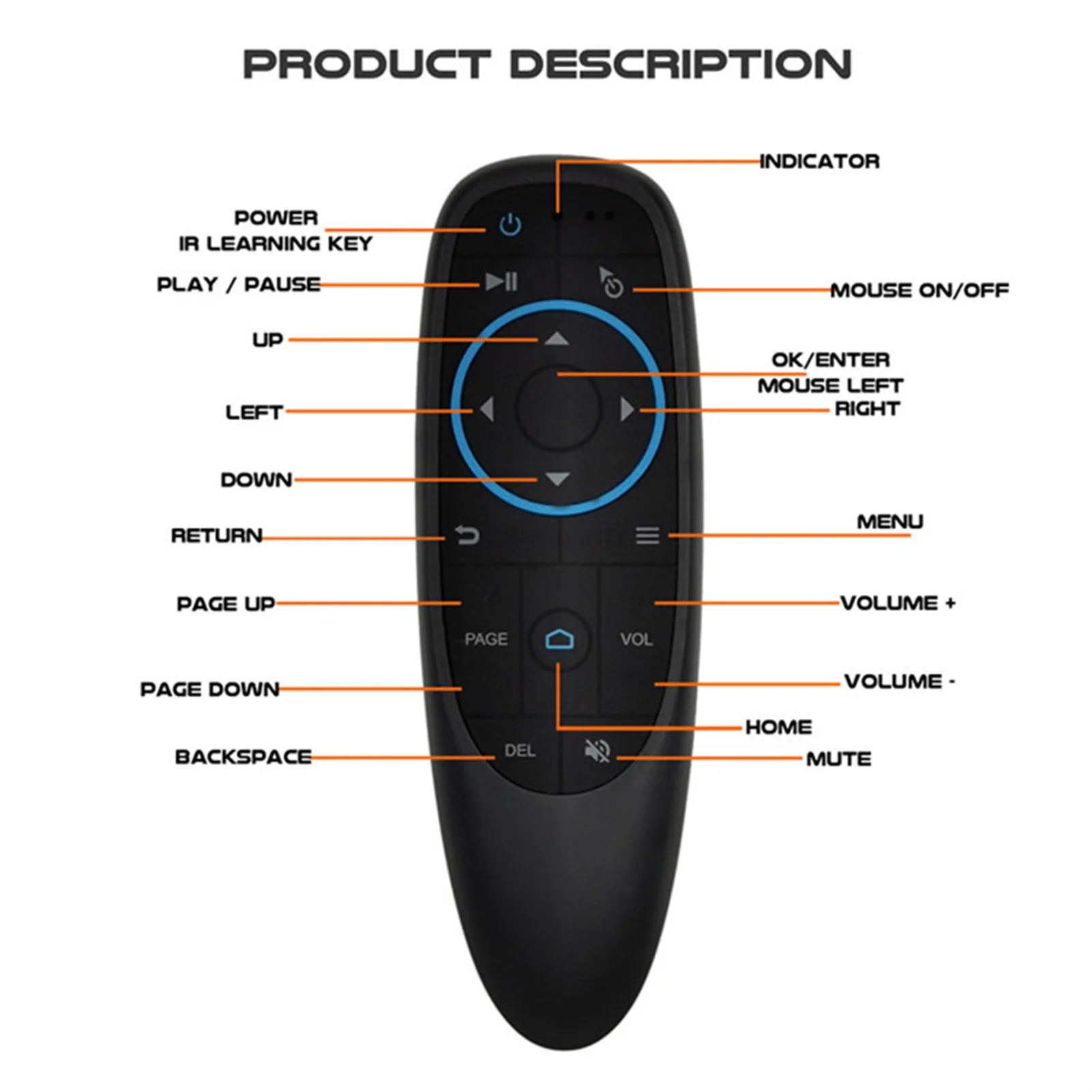 Пульт-аэромышь G10S Pro BT 5 0 2 4 ГГц беспроводная подсветка ИК-обучение |