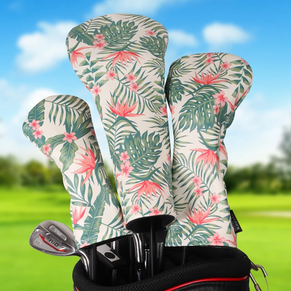 Club Headcover 3pcs Set Bundled Driver Fairway Wood Hybrid Covers
