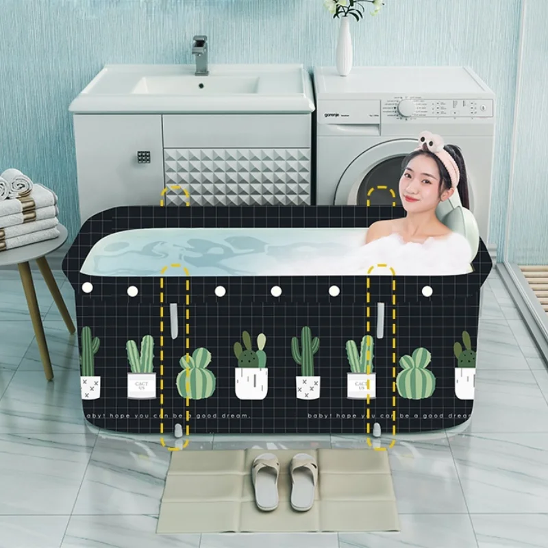 

Foldable Baby Bathtub Pool Portable Adults Large Pattern Thick Body Inflatable Bathtub Bucket Banheira Bathroom Products 60