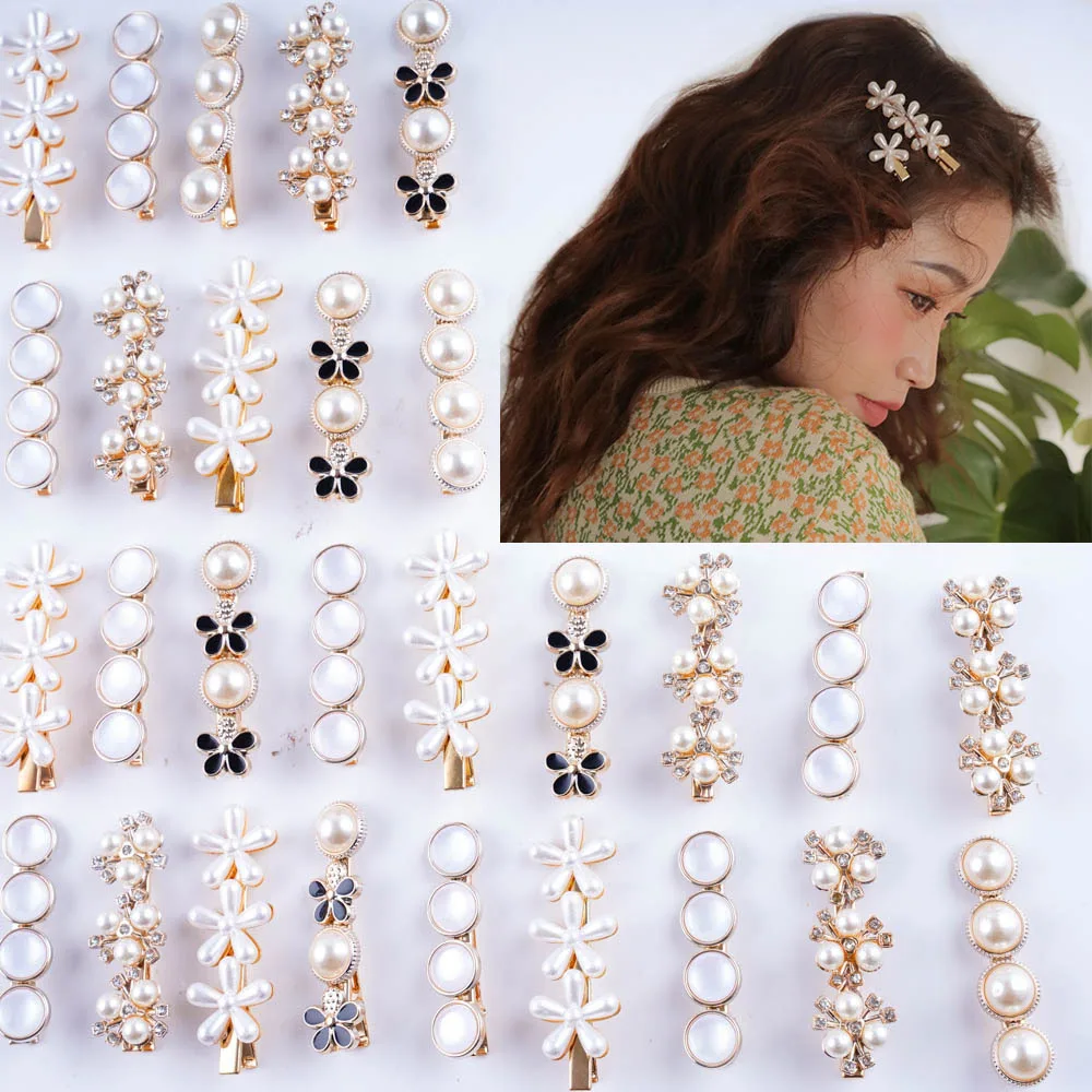 

Заколка для волос с жемчугом, в форме сердца, 10 шт./партия