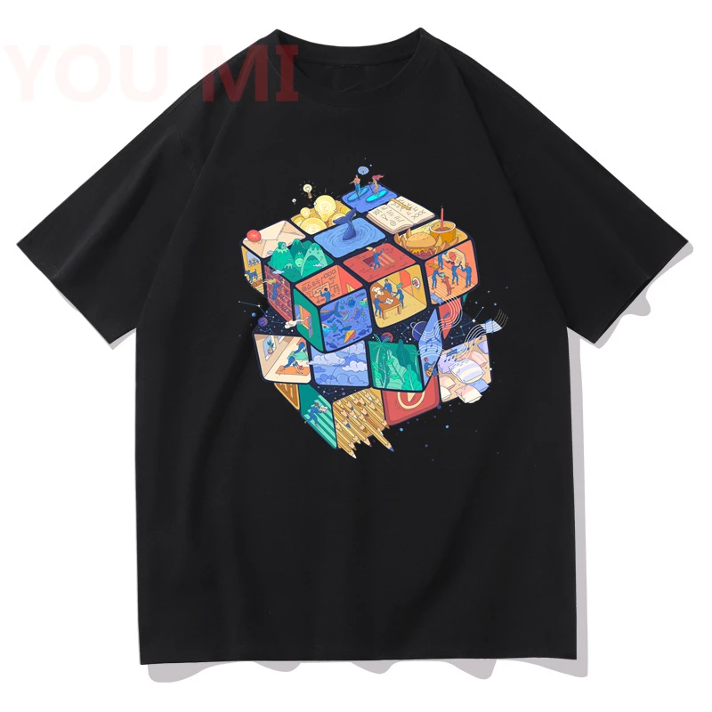 

Exploding rubix rubiks rubics cube present gift for kids T-Shirt Fitness Tight Tshirts Classic Tops & Tees Cotton Men Casual