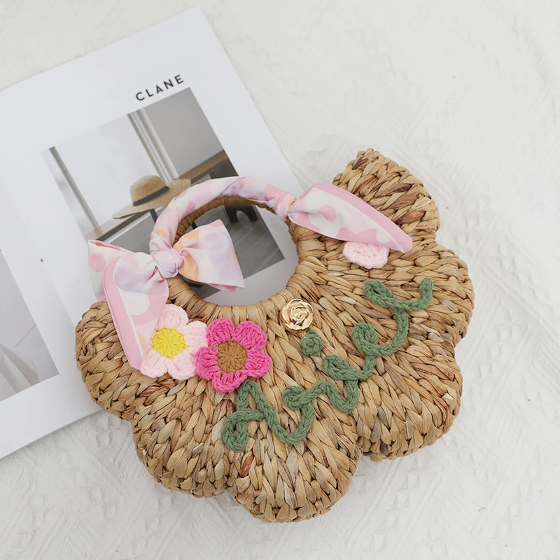 Соломенная Сумка с цветочным рисунком новый дизайн портативная тайская плетеная