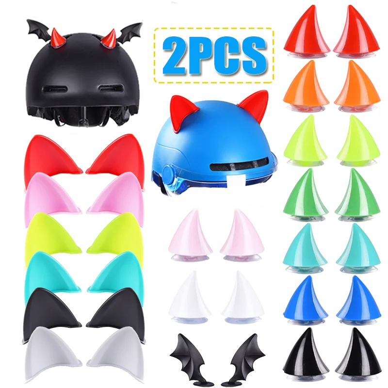 

2pcs Cute Helmet Cat Ears Decorative Helmets Styling Strong Adhesion Sticker Motorcycle Helmet Accessories
