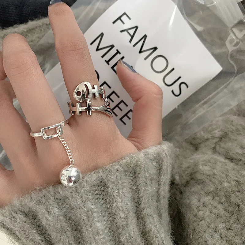 

Promotion Jewelry Vintage Fishbone Design Thai Silver Ladies Party Ring For Women Birthday Gifts No Fade