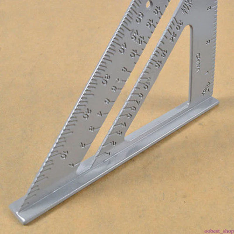 

Silver Triangle ruler 90 degree Square Ruler Aluminum Alloy Carpenter Precision Measurement Tool Kit High quality Triangle 1Pcs