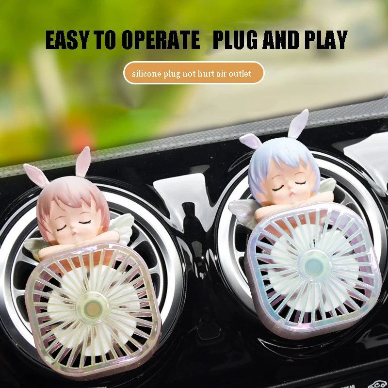 

Cute Angel Air Aromatherapy Clip Car Outlet Freshener Vent Solid Ointment Fragrance Decoration Auto Interior Accessories
