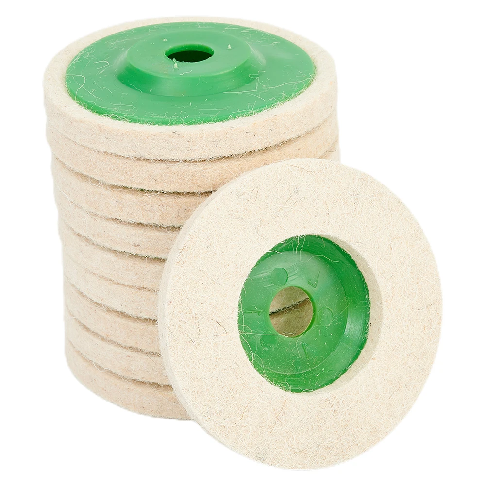 10pcs 100mm Wool Felt Polishing Wheels Buffing Pad Abrasive Disc For Metal Marble Glass Ceramics Polishing Tools