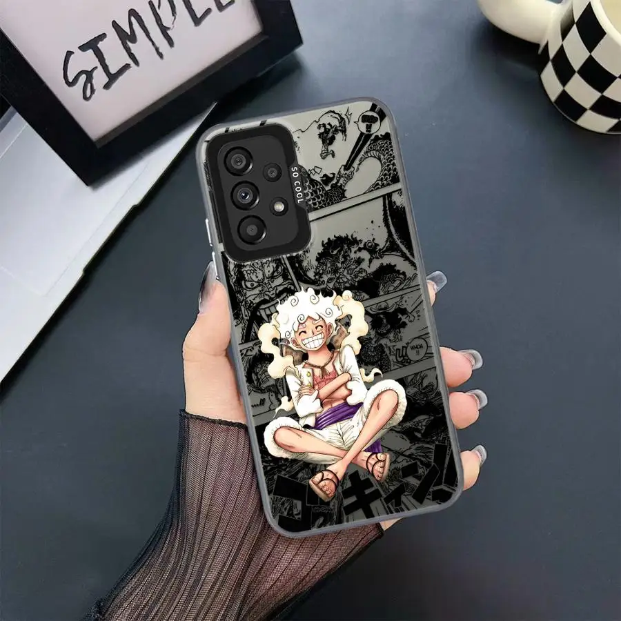 Чехол для телефона L-Luffys Gear 5 японское аниме Samsung Galaxy A15 A25 A51 A52 A53 A52s A54 A55 A71 A72 A73 4G 5G