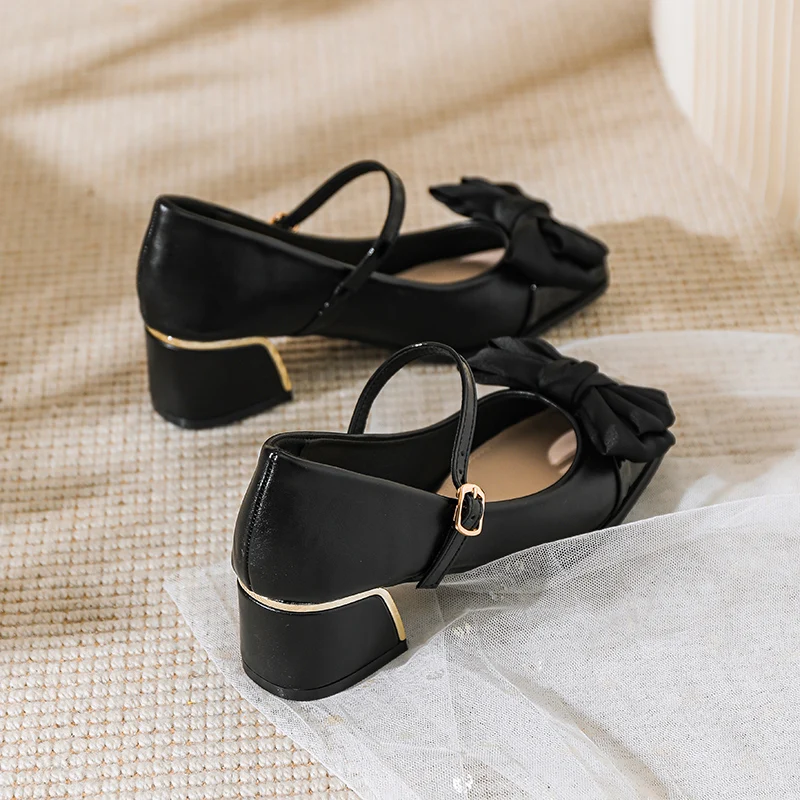 

Chunky Block Pumps for Women Slip On Low Heel Closed Round Toe Dress Classic Mid Square Shoes Wedding Party Office Lady Shoes