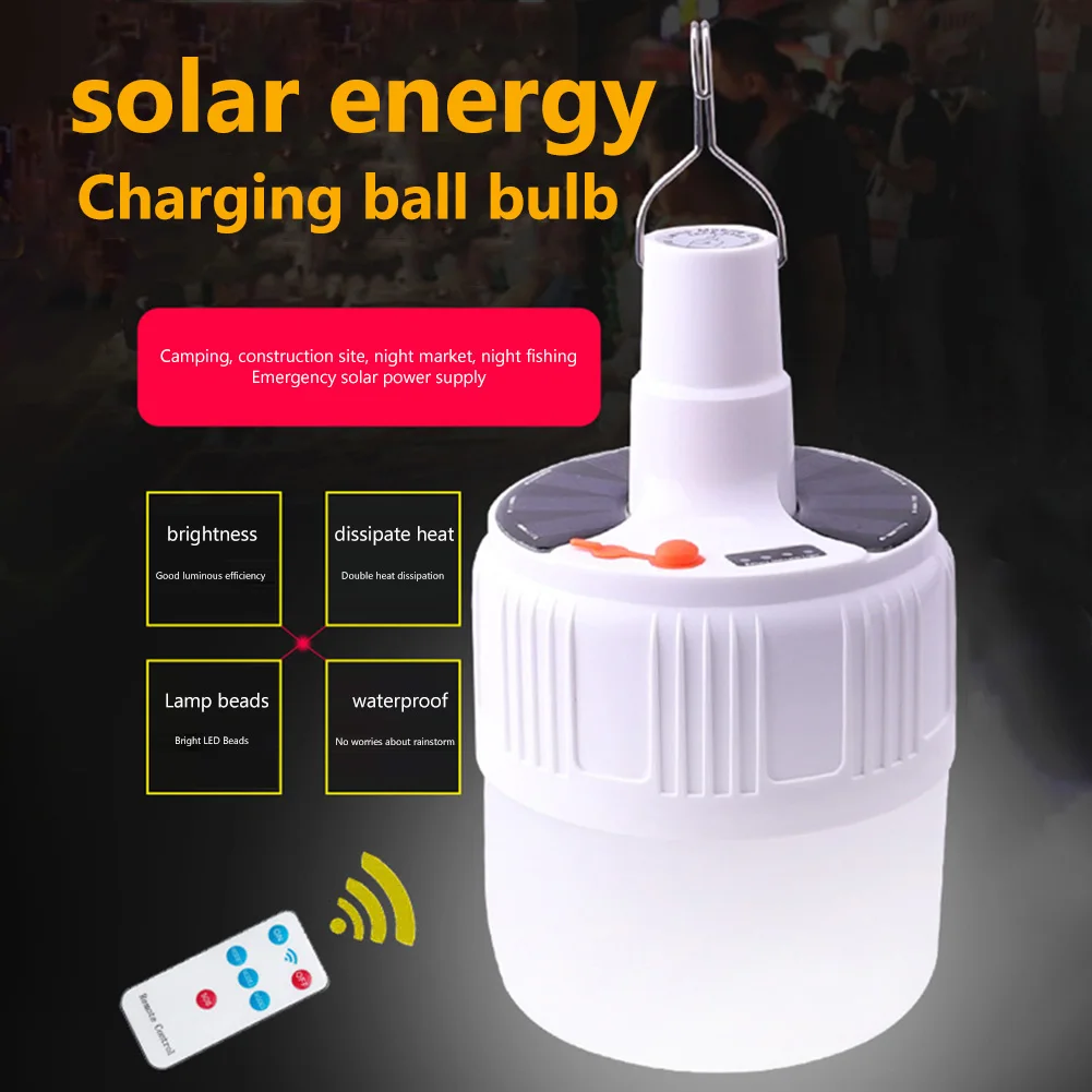 

Аварийный светильник на солнечной батарее, водонепроницаемый походный фонарь с зарядкой от USB, передвижной, энергосберегающий, для внутрен...