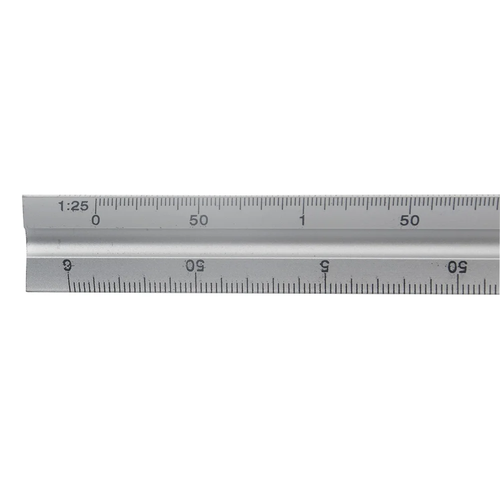 

30cm Technical Accurate Scale Engineer Architect Aluminum Alloy Clear Ruler Triangle Silver
