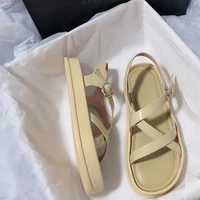 platform sandals ladies narrow band casual holiday shoes footwear womens summer 2022 open toe sandals female flat beach shoes