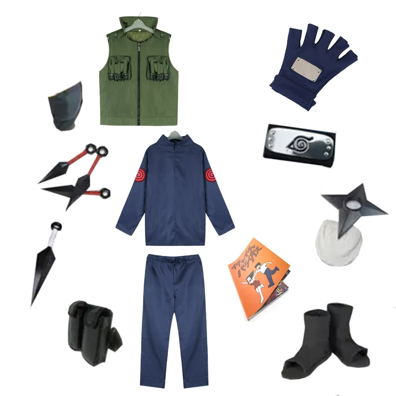 Brdwn Copsplay Konoha Ninja Hatake Костюм Какаши унисекс костюм для вечеринки на Хэллоуин (жилет