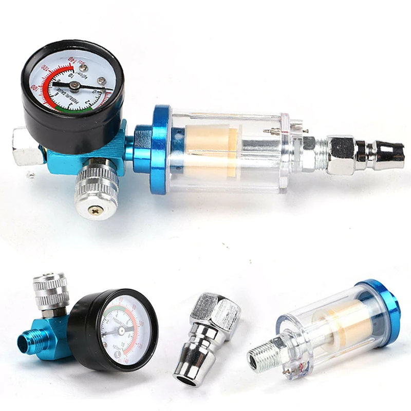 

1pc Air Pressure Regulator Gauge Spray Tool Standard 1/4 Thread Water Trap Air Filter Replacement Pneumatic Parts