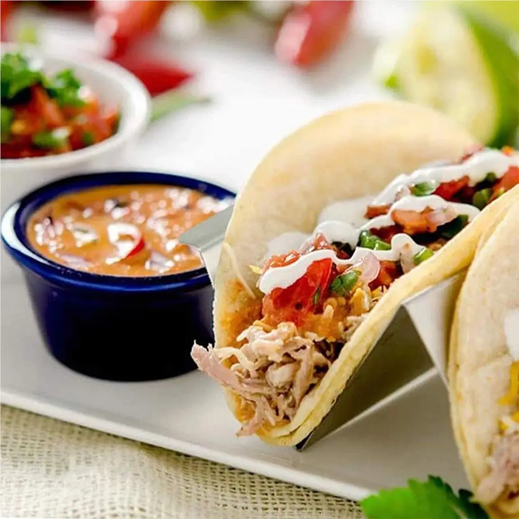 

Подставки-держатели Taco для духовки, безопасный поднос Taco из нержавеющей стали с боковой ручкой для детского питания, кухонные аксессуары