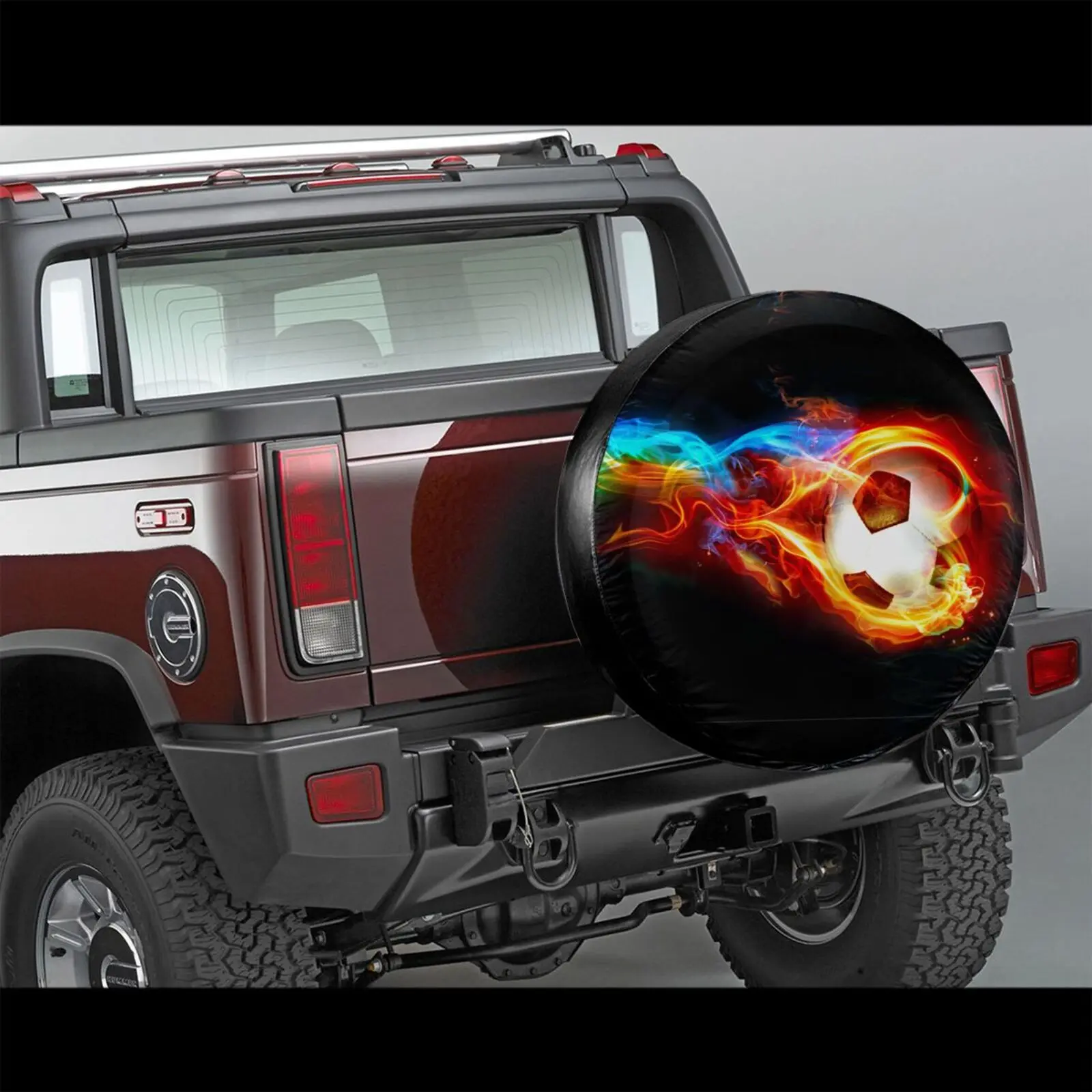 

3d Custom Print Wheel Tire Caps Flame Football Rugby Design Universal Fits Most Cars Spare Tire Cover for Fj Cruiser