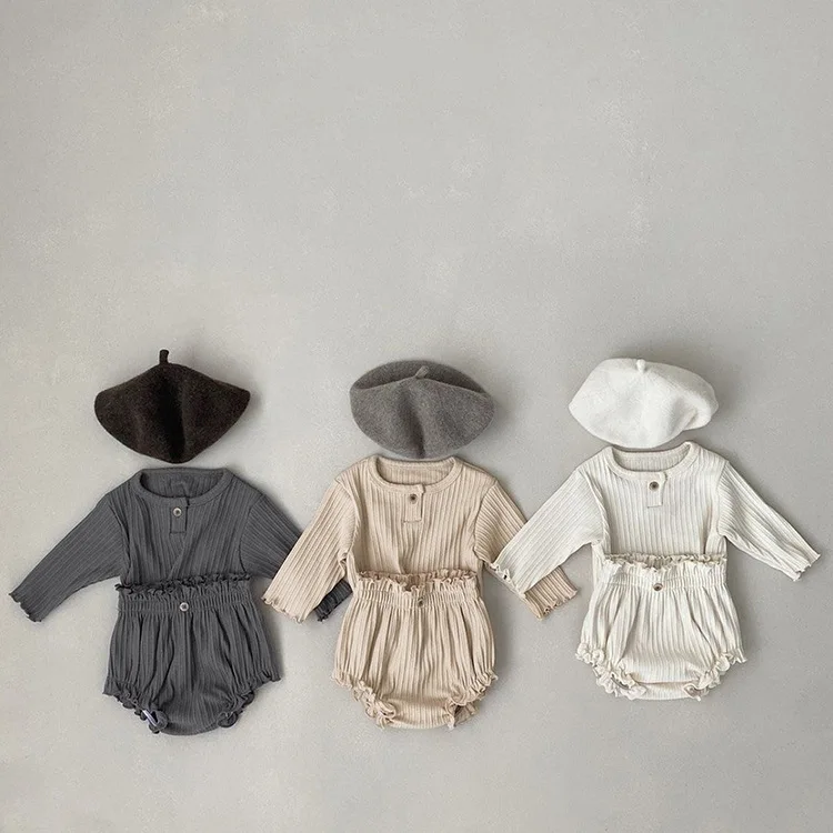 

2022 new Infant Baby Girl Clothes Set Long Sleeve Baby Bodysuit +shorts 2pcs Newborn girls Outfits Newborn Baby Girl Clothes
