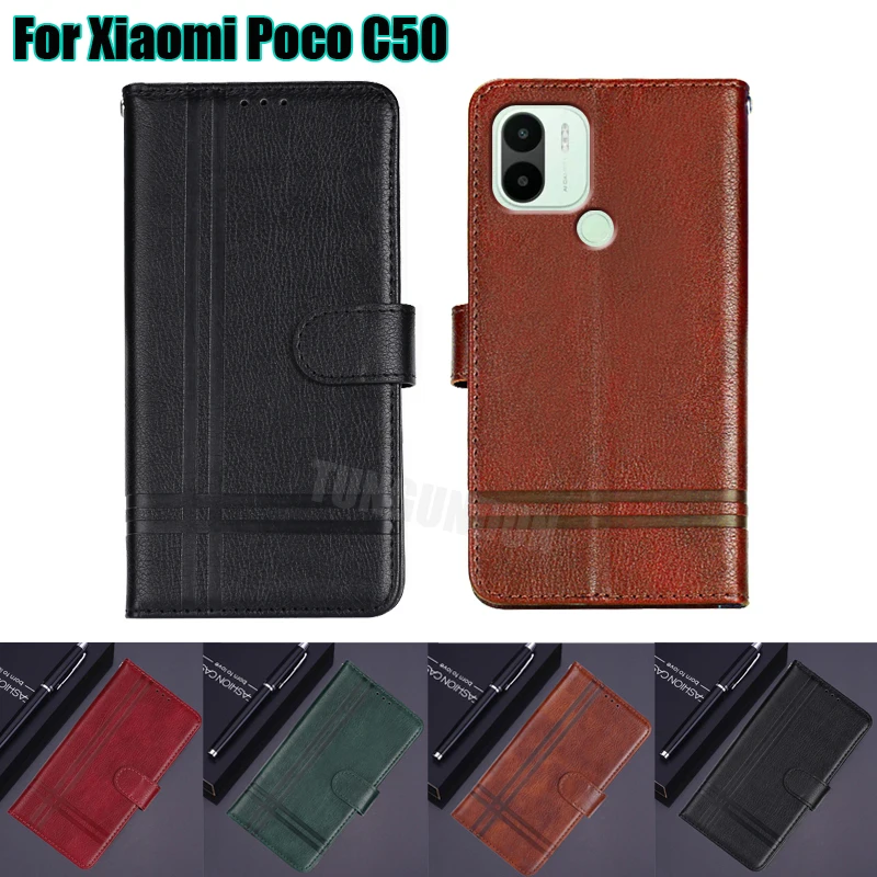 

on Carcasas Xiaomi Poco C51 Case Leather Wallet Phone Cover Etui Na Poco C50 C 50 MZB0D3BIN MZB0D3DIN MZB0CT6IN MZB0CT7IN Fundas