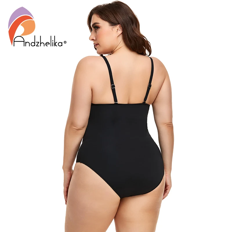 Andzhelika Sexy Push Up One-piece Swimsuits for Women Plus Size Swimwear Bodysuits 2022 Girl Beach Tummy Control Bathing Suits 3