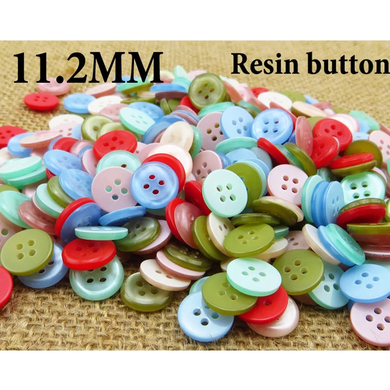 

100 шт., полимерные пуговицы для одежды, 11,2 мм