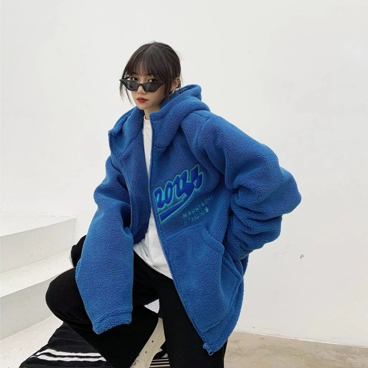 Кашемировая куртка с капюшоном на молнии Женская осенне-зимняя Новинка 2022