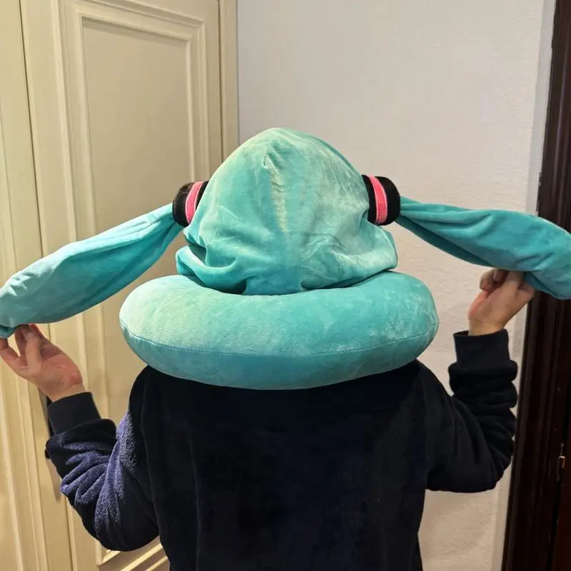 U-образная подушка с капюшоном Хацунэ Мику из мультфильма аниме дорожный самолёт